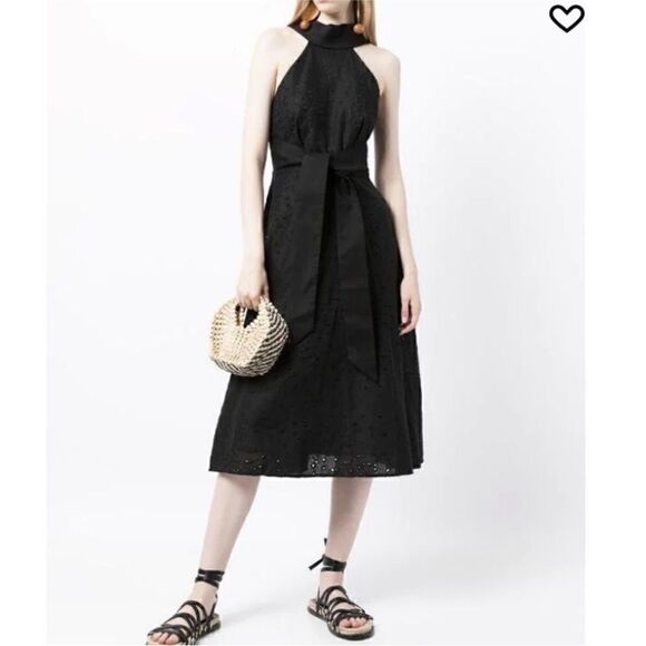 Acler Black Amber Halter Neck Front Tie Dress | Size 2   NWOT Black linen blend - Picture 3 of 12